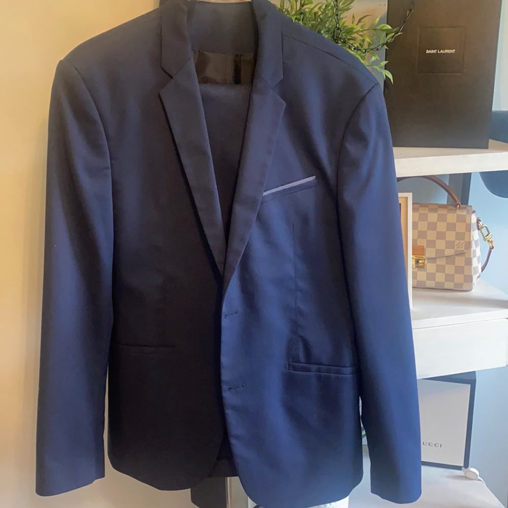 Zara Men Navy Suit EUC